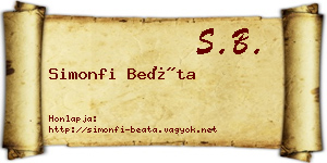 Simonfi Beáta névjegykártya